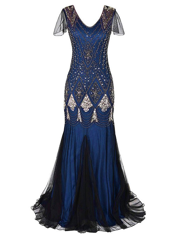 Women's Dresses Sequined Mesh Slim Fit Party Dress - Maxi Dresses - Instastyled | Online Fashion Free Shipping Clothing, Dresses, Tops, Shoes - 16/08/2022 - color-apricot_gold - color-black_gold