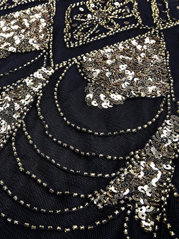 Women's Dresses Sequined Mesh Slim Fit Party Dress - Maxi Dresses - Instastyled | Online Fashion Free Shipping Clothing, Dresses, Tops, Shoes - 16/08/2022 - color-apricot_gold - color-black_gold