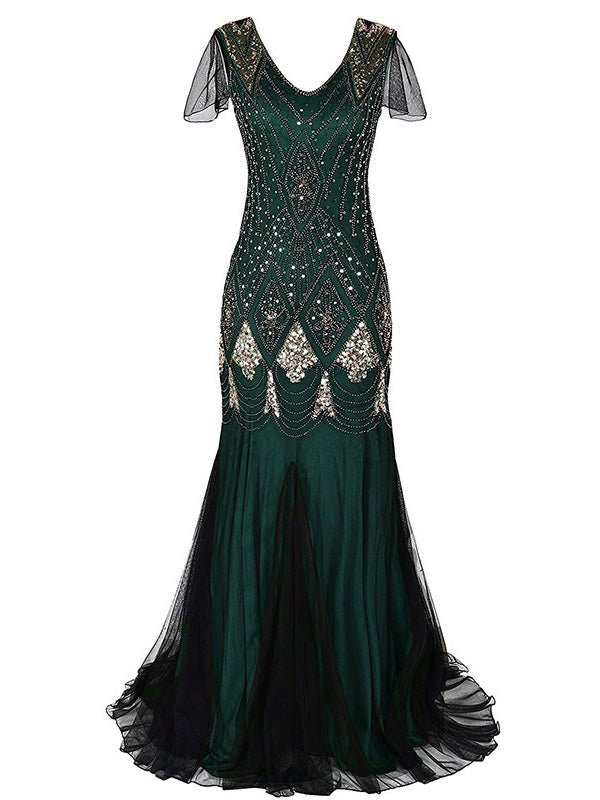 Women's Dresses Sequined Mesh Slim Fit Party Dress - Maxi Dresses - Instastyled | Online Fashion Free Shipping Clothing, Dresses, Tops, Shoes - 16/08/2022 - color-apricot_gold - color-black_gold